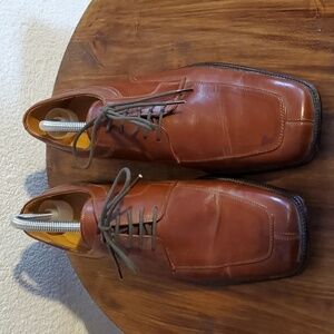 Stacy Adams- Mens Vintage Leather Square Toe Oxfords Business Casual Sz.9